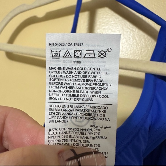 Athleta Vital Built-In-Bra Tank Women Large Blue - Picture 6 of 6